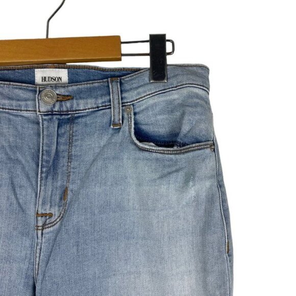 Hudson Blue Light Wash Natalie Midrise Ankle Super Skinny Distressed Jeans 29 - Picture 5 of 14